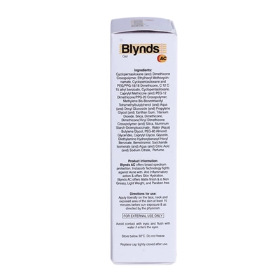 Blynds AC SPF 30+ Sunscreen Gel 50 gm, Pack of 1