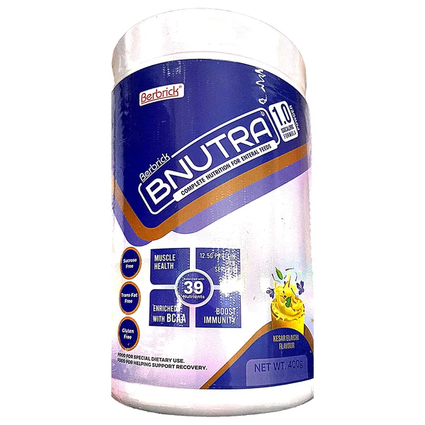 Berbrick Bnutra 1.0 Kesar Elaichi Flavor Nutritional Drink Powder, 400 gm Jar, Pack of 1