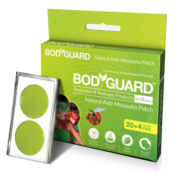 Bodyguard Premium Natural Anti-Mosquito Patches, 24 Count (20 + 4 Free), Pack of 1