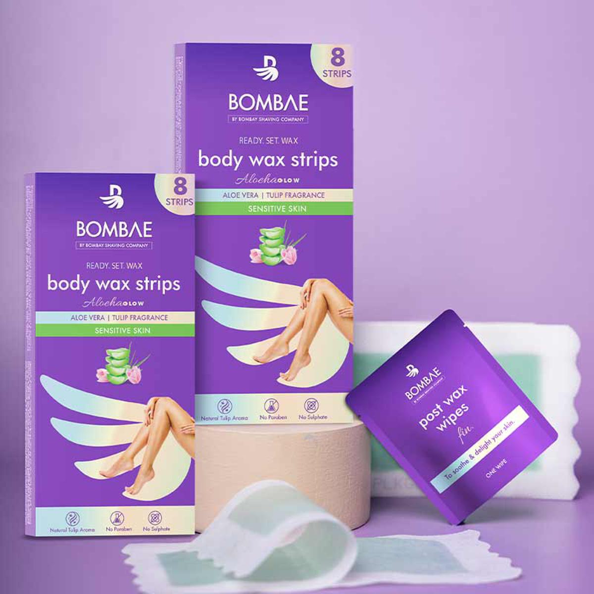 Bombay Shaving Company Body Wax Strips aloeha glow for Sensitive Skin