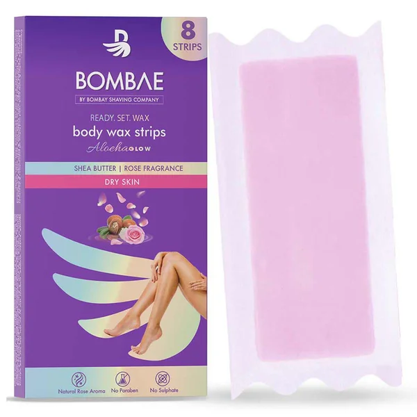 Bombay Shaving Company Body Wax Strips Shea-R Smooth for Dry Skin, 8 Count, Pack of 1