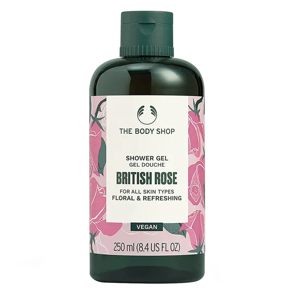 The Body Shop British Rose Shower Gel 250 ml | Floral And Refreshing | Cleanses &amp; Refreshes Skin | For All Skin Type, Pack of 1