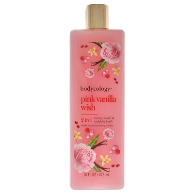 Bodycology Pink Vanilla Wish 2 in 1 Body Wash &amp; Bubble Bath, 473 ml, Pack of 1