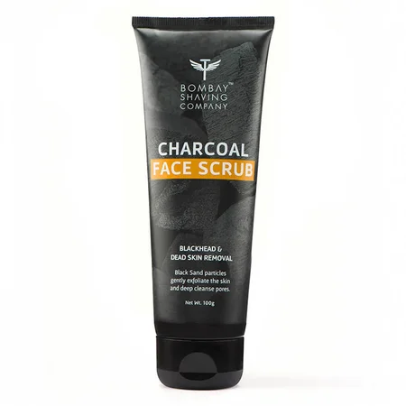 Bombay Shaving Company Charcoal Face Scrub 100 gm | With Balck Sand Particles | Eliminates Blackheads, Dead Skin Cells | Deep Pore Cleansing | For All Skin Type