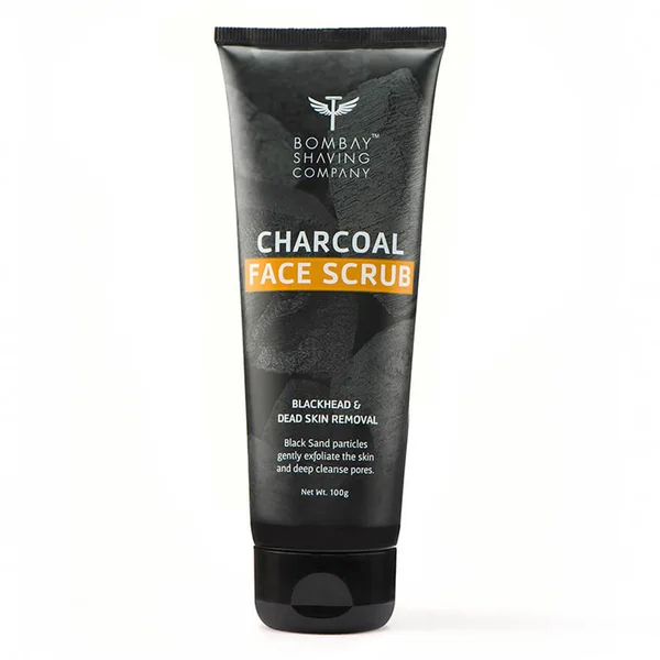 Bombay Shaving Company Charcoal Face Scrub 100 gm | With Balck Sand Particles | Eliminates Blackheads, Dead Skin Cells | Deep Pore Cleansing | For All Skin Type, Pack of 1