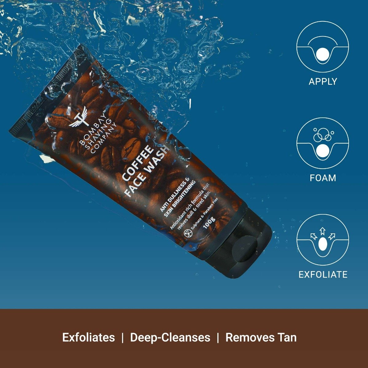 Bombay Shaving Company Coffee Face Wash 100 gm | Coffee Extract | Revives Dull & Tired Skin | Lightens Age Spots & Tanning | Brightens & Hydrates Skin | For All Skin Type, Pack of 1 Bombay Shaving Company Coffee Face Wash 100 gm | Coffee Extract | Revives Dull & Tired Skin | Lightens Age Spots & Tanning | Brightens & Hydrates Skin | For All Skin Type, Pack of 1