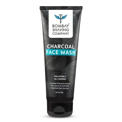 Bombay Shaving Company Charcoal Face Wash 50 gm | Activated Charcoal | Deeply Cleanses &amp; Detoxifies | Removes Excess Oil, Dirt &amp; Impurities | 10X Cleansing Action | For All Skin Type, Pack of 1