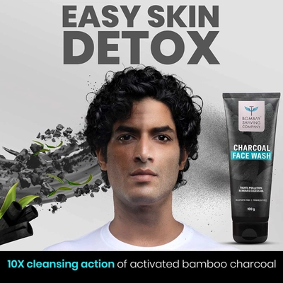 Bombay Shaving Company Charcoal Face Wash 50 gm | Activated Charcoal | Deeply Cleanses &amp; Detoxifies | Removes Excess Oil, Dirt &amp; Impurities | 10X Cleansing Action | For All Skin Type, Pack of 1