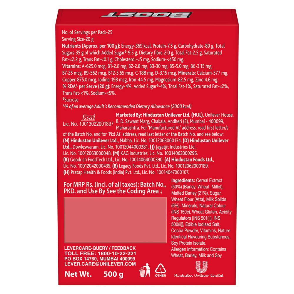 Boost 3X More Stamina Nutrition Powder, 500 gm Refill Pack, Pack of 1 Boost 3X More Stamina Nutrition Powder, 500 gm Refill Pack, Pack of 1