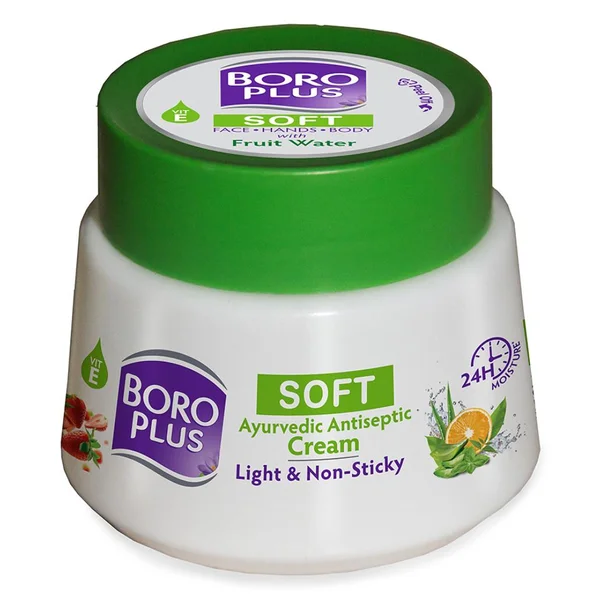 Boroplus Soft Antiseptic Cream 25 ml | Light &amp; Non-sticky | Provides 24 hour moisturisation|Ayurvedic Cream for all seasons| Moisturises Dry Skin| 10 Natural Ingredients|Vitamin E | With Fruit Water and 10 Super Herbs, Pack of 1