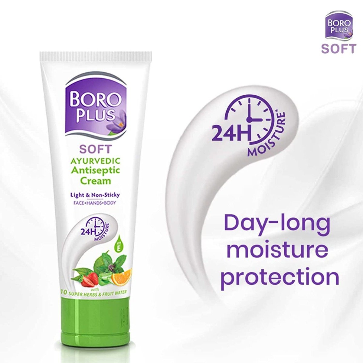 Boroplus Soft Antiseptic Cream 100 ml| Light & Non-sticky | Provides 24 hour moisturisation|Ayurvedic Cream for all seasons| Moisturises Dry Skin| 10 Natural Ingredients|Vitamin E | With Fruit Water and 10 Super Herbs, Pack of 1 Boroplus Soft Antiseptic Cream 100 ml| Light & Non-sticky | Provides 24 hour moisturisation|Ayurvedic Cream for all seasons| Moisturises Dry Skin| 10 Natural Ingredients|Vitamin E | With Fruit Water and 10 Super Herbs, Pack of 1