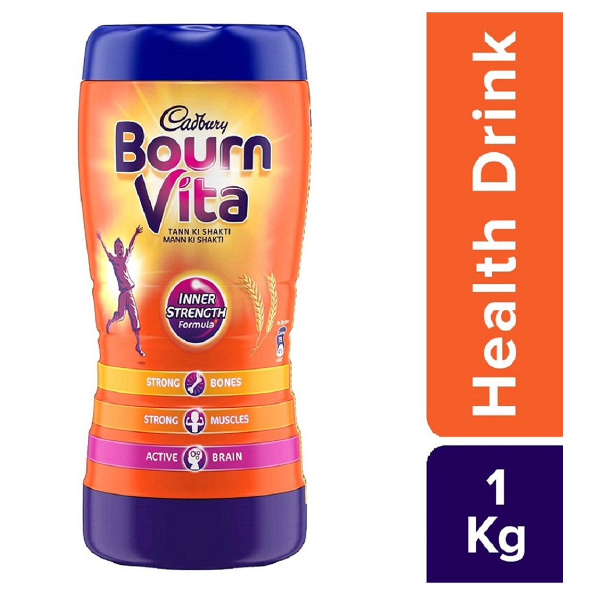 Cadbury Bournvita Nutrition Powder 1 kg Refill Pack | Inner Strength Formula | For Strong Bones, Muscle & Active Brain | Nutritional Drink For Kids, Pack of 1 Cadbury Bournvita Nutrition Powder 1 kg Refill Pack | Inner Strength Formula | For Strong Bones, Muscle & Active Brain | Nutritional Drink For Kids, Pack of 1