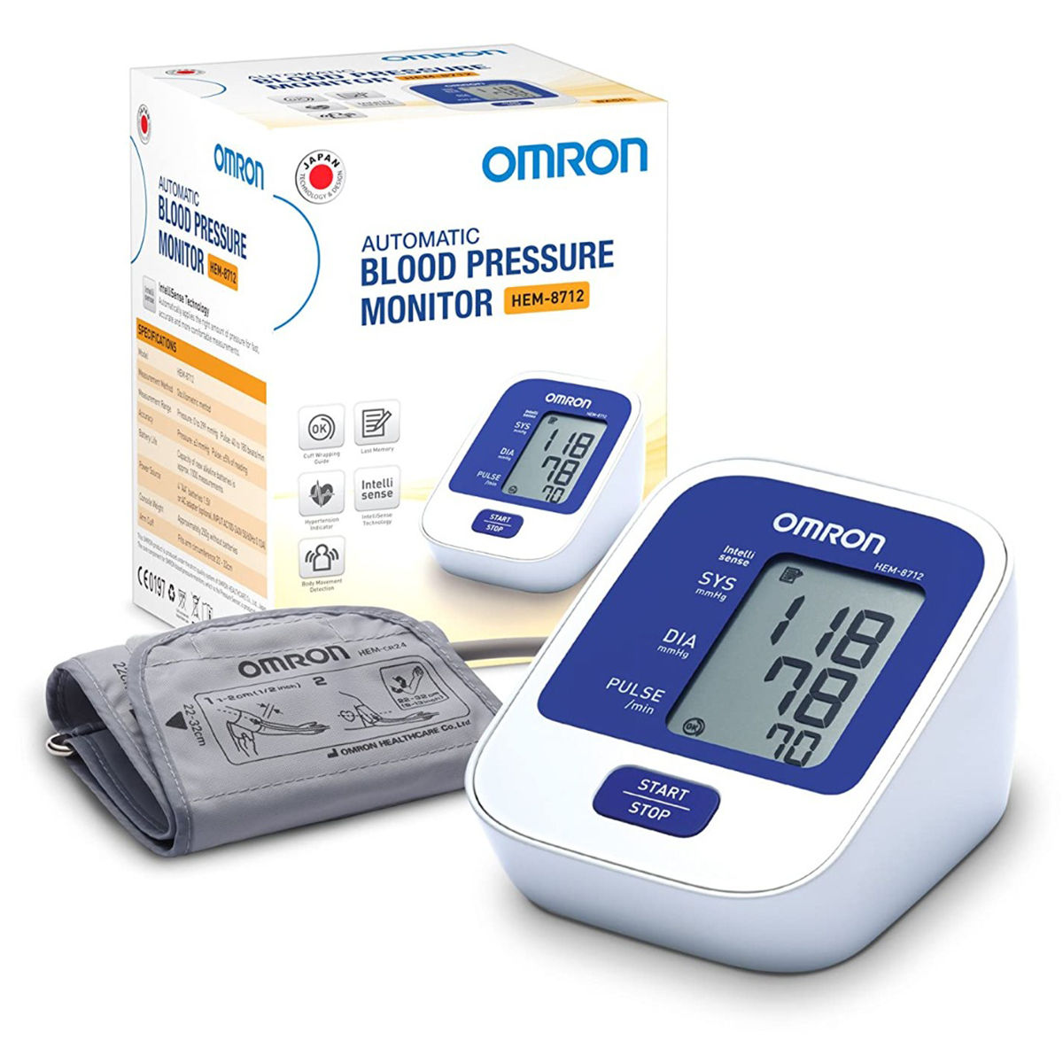 Buy Omron Automatic Blood Pressure Monitor HEM-8712, 1 Count Online