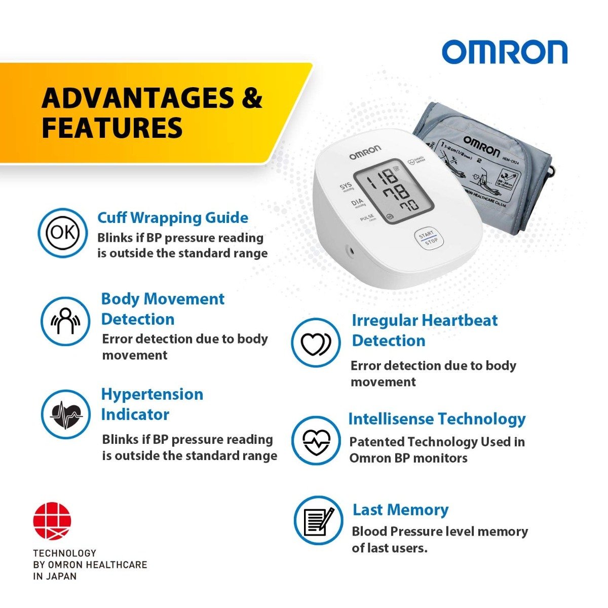 Omron Blood Pressure Monitor HEM-7121 J, 1 Count, Pack of 1 Omron Blood Pressure Monitor HEM-7121 J, 1 Count, Pack of 1