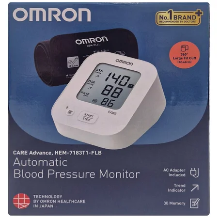 Omron Automatic Large Cuff Bp Monitor 360° Hem-7183T1-Flb, 1 Count