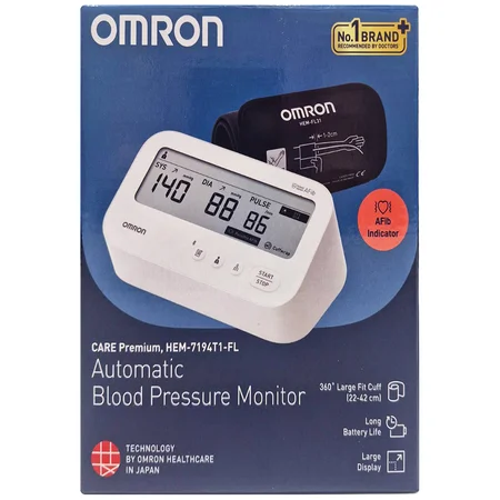 Omron Auto Afib Indicator Bp Monitor Hem-7194T1-Flin, 1 Count
