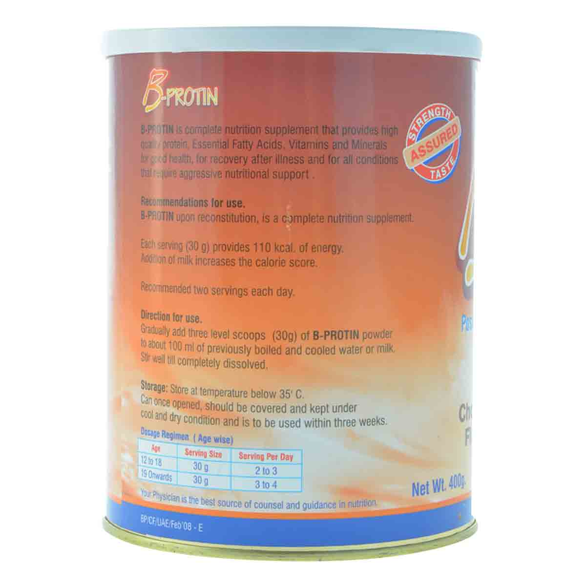 B-Protin Chocolate Flavour Powder, 500 gm Jar, Pack of 1 B-Protin Chocolate Flavour Powder, 500 gm Jar, Pack of 1