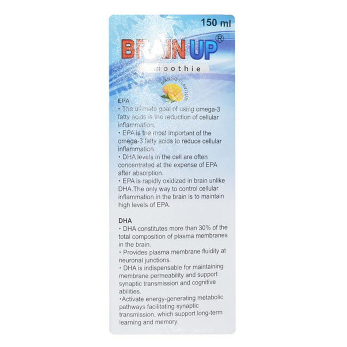 Brain UP Smoothie Mango Suspension 150 ml, Pack of 1 Brain UP Smoothie Mango Suspension 150 ml, Pack of 1
