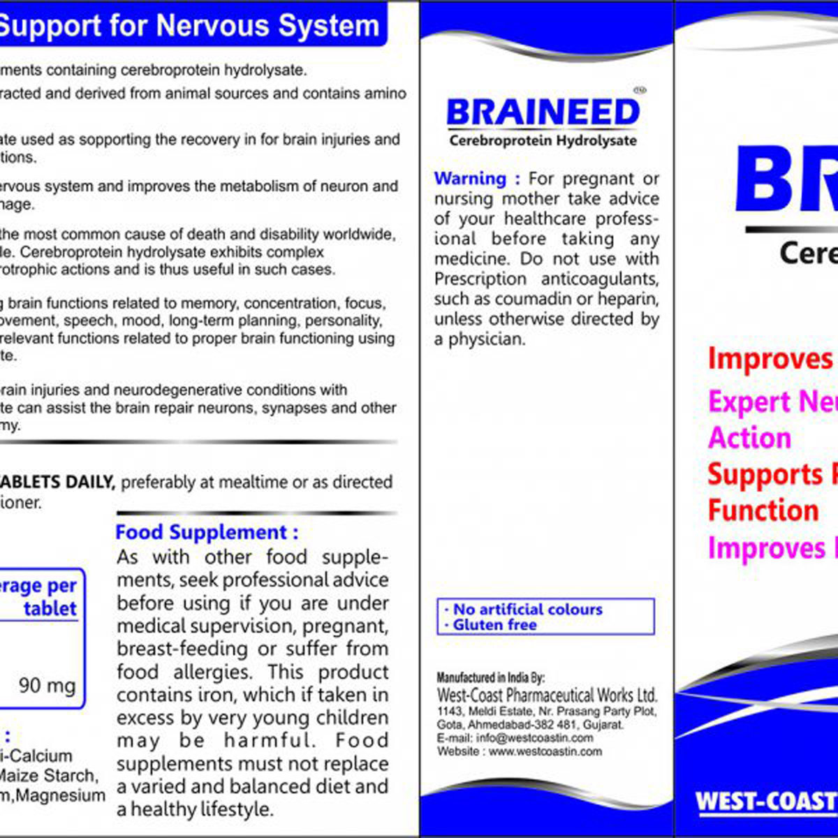 Braineed Tablet 10's, Pack of 10 TabletS Braineed Tablet 10's, Pack of 10 TabletS