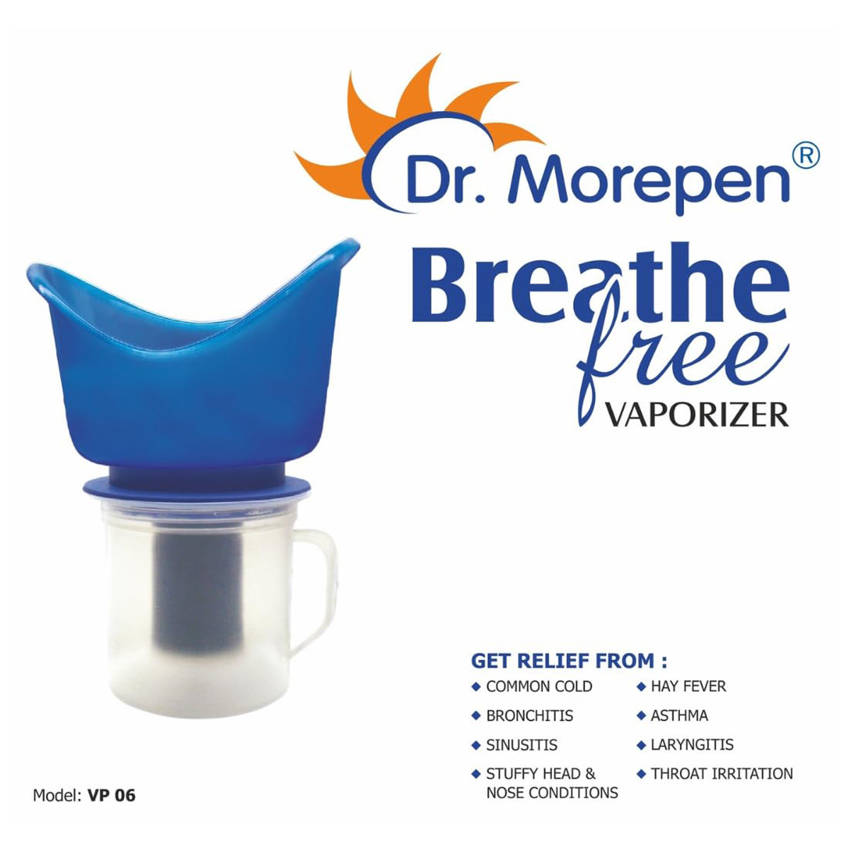 Dr. Morepen Breathe Free Vaporizer VP06, 1 Count, Pack of 1 Dr. Morepen Breathe Free Vaporizer VP06, 1 Count, Pack of 1