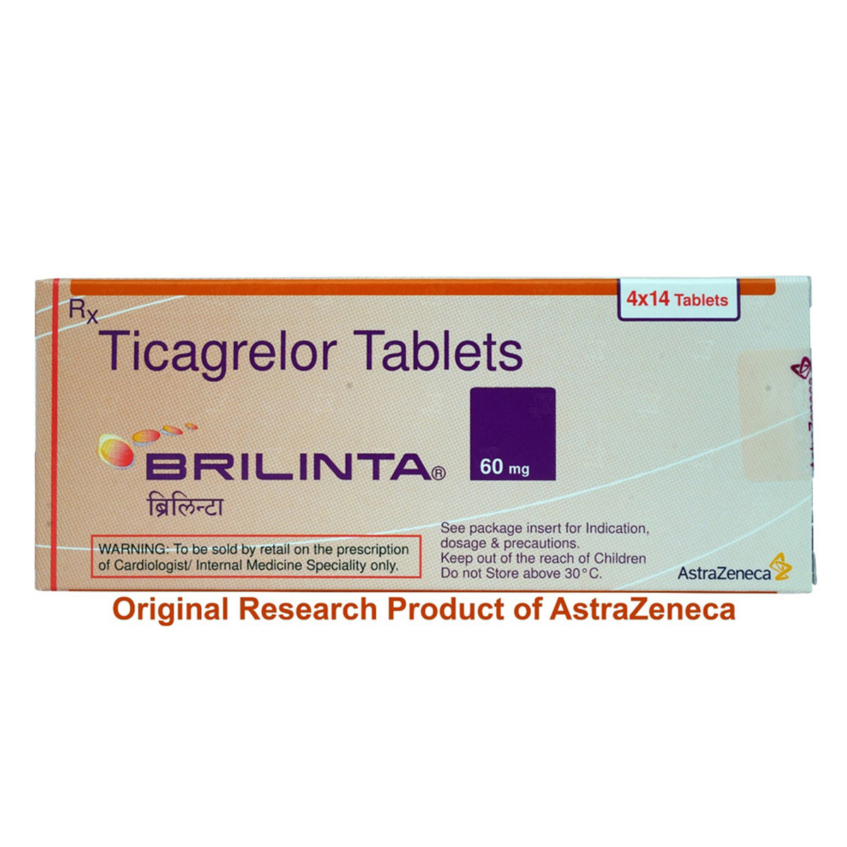 Brilinta 60 mg Tablet 14's, Pack of 14 TABLETS Brilinta 60 mg Tablet 14's, Pack of 14 TABLETS