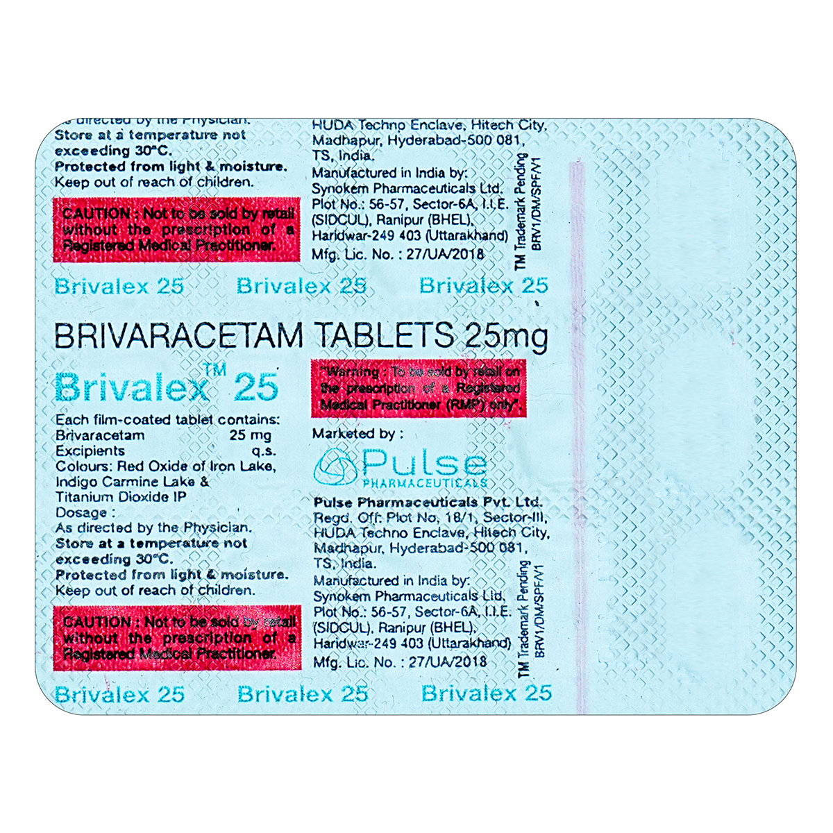 Brivalex 25 Tablet 15's, Pack of 15 TABLETS Brivalex 25 Tablet 15's, Pack of 15 TABLETS