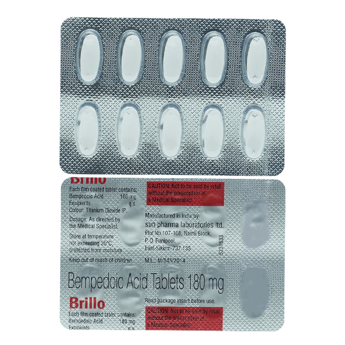 Brillo 180 Tablet 10's Price, Uses, Side Effects, Composition Apollo