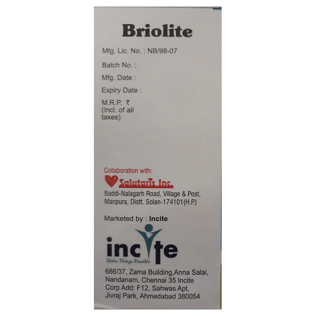 Briolite Syrup 60 ml, Pack of 1 Syrup Briolite Syrup 60 ml, Pack of 1 Syrup