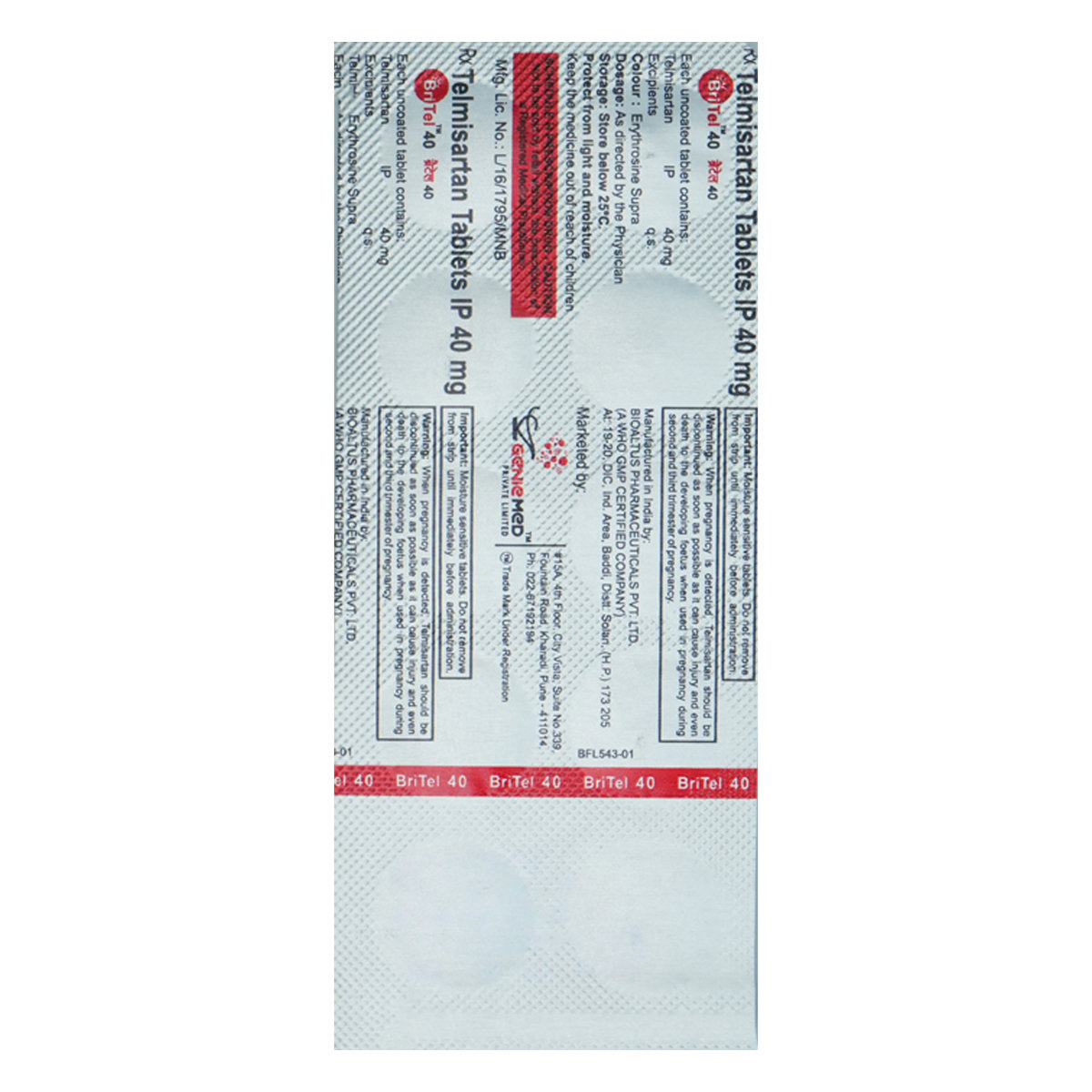 Britel 40 Tablet 10's, Pack of 10 TABLETS Britel 40 Tablet 10's, Pack of 10 TABLETS