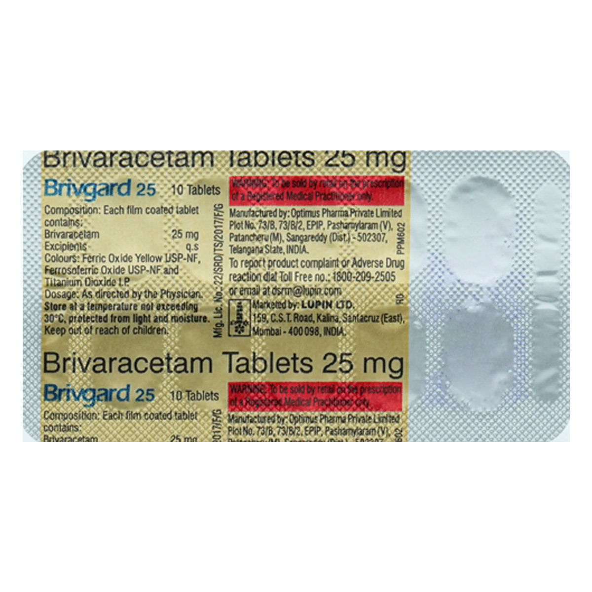 Briv gard 25 Tablet 10's, Pack of 10 TABLETS Briv gard 25 Tablet 10's, Pack of 10 TABLETS