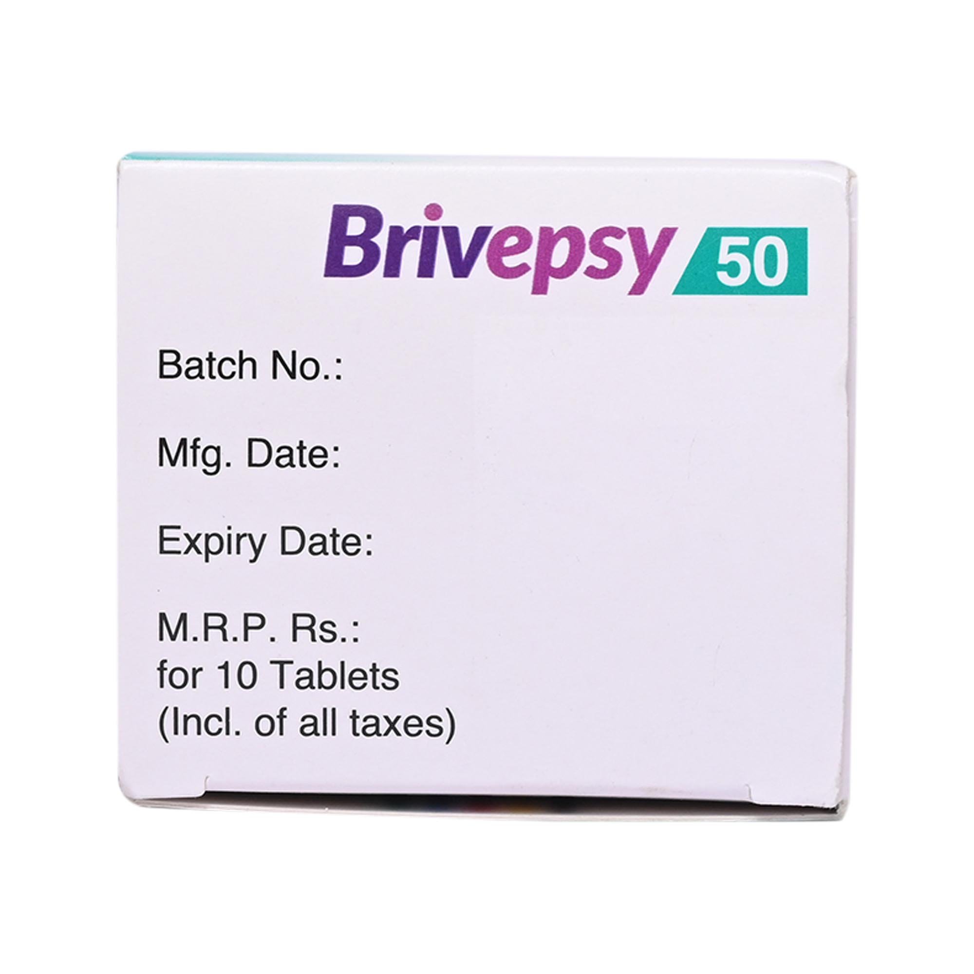 Brivepsy 50 Tablet 10's, Pack of 10 CapsuleS Brivepsy 50 Tablet 10's, Pack of 10 CapsuleS