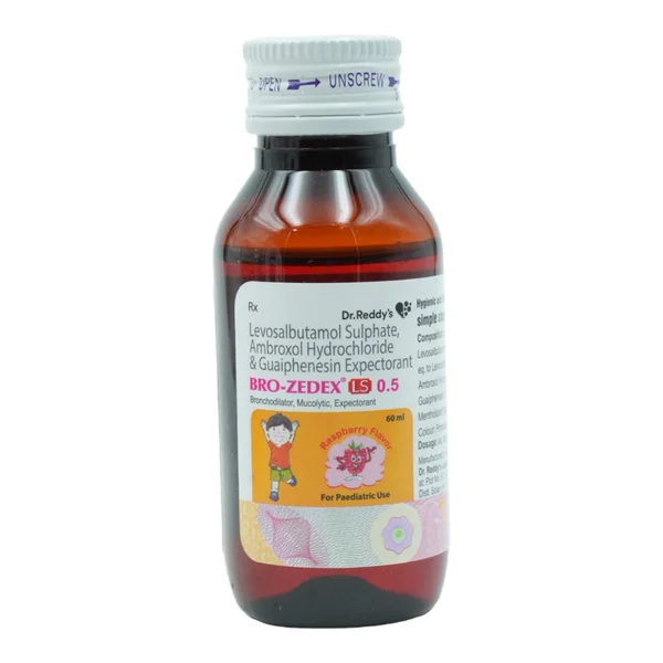 Bro-Zedex LS 0.5 Raspberry Flavour Expectorant 60 ml
