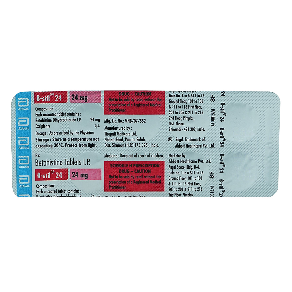 Bstil 24 mg Tablet 10's, Pack of 10 TABLETS Bstil 24 mg Tablet 10's, Pack of 10 TABLETS