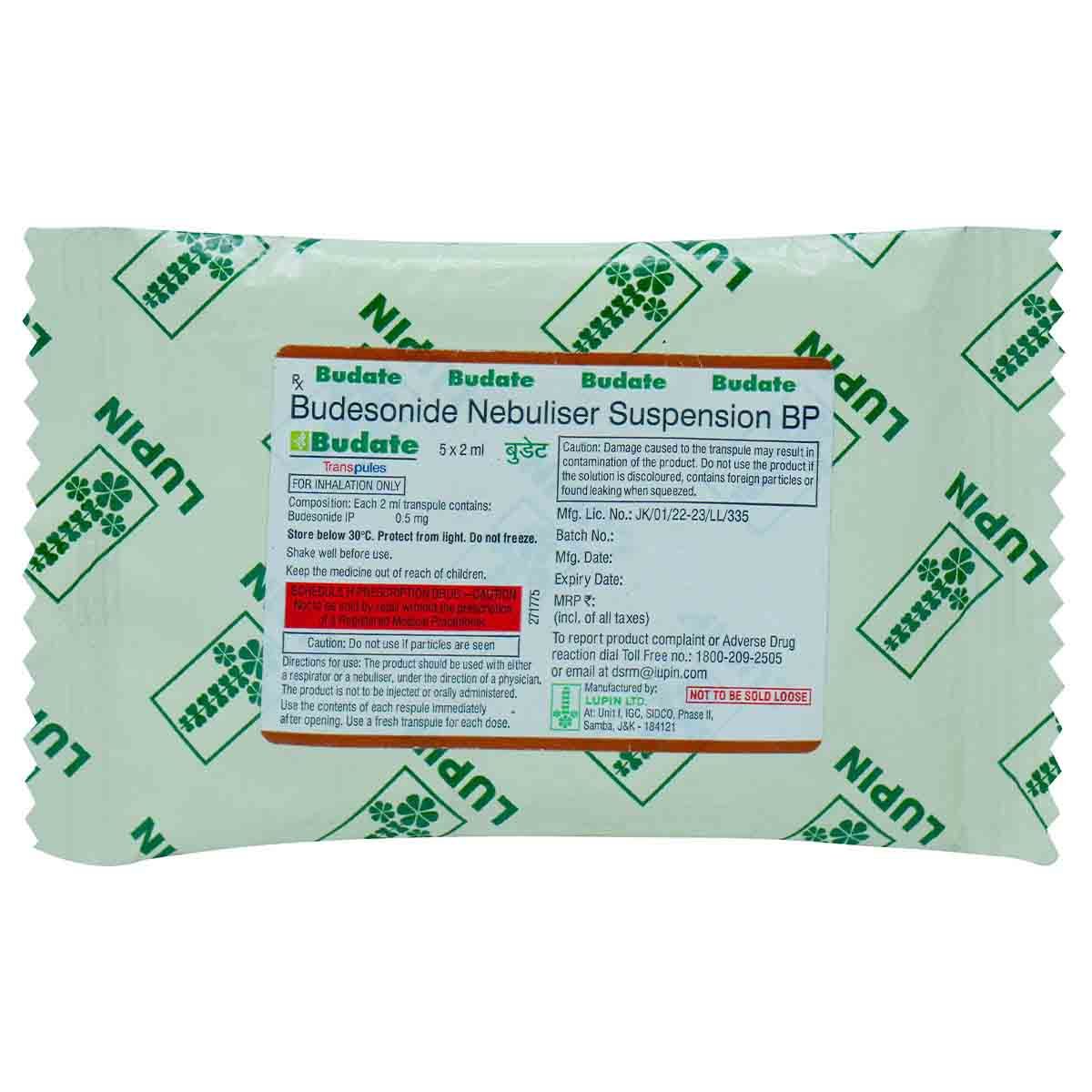 Budate Transpules 5 x 2 ml, Pack of 5 SUSPENSIONS Budate Transpules 5 x 2 ml, Pack of 5 SUSPENSIONS