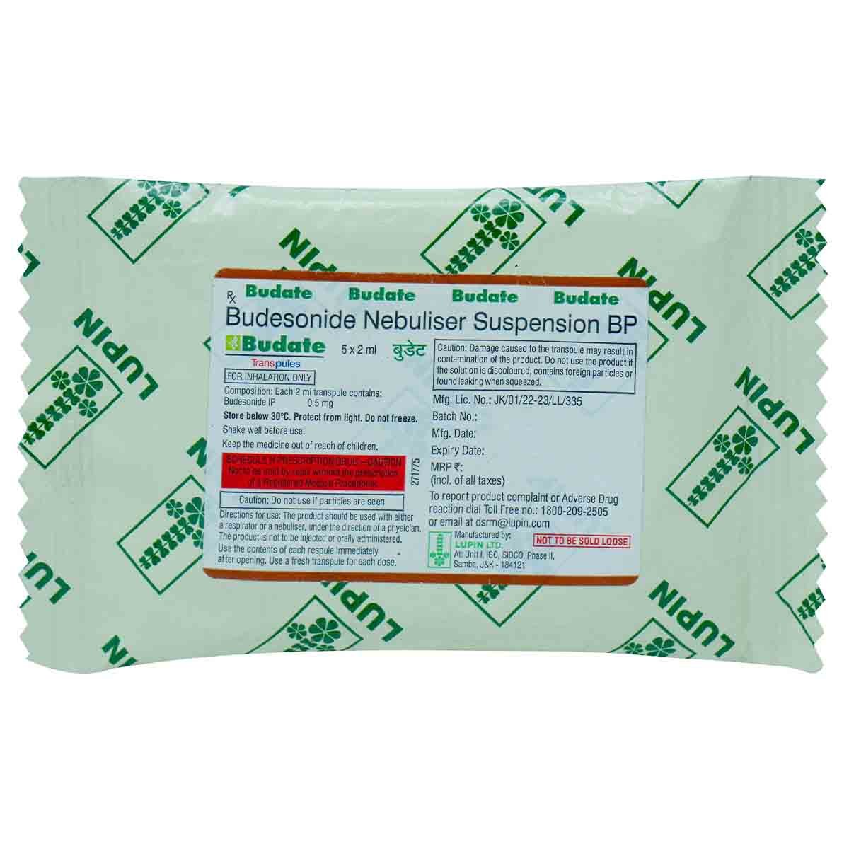 Budate Transpules 5 x 2 ml, Pack of 5 SUSPENSIONS Budate Transpules 5 x 2 ml, Pack of 5 SUSPENSIONS