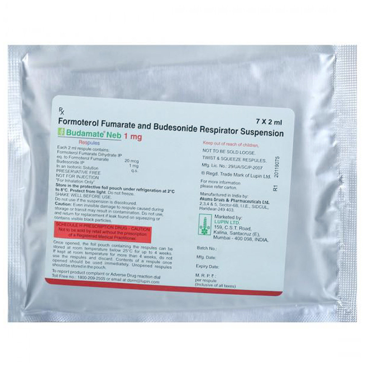 Budamate Neb 1 mg Respules 7 x 2 ml, Pack of 1 RESPULE Budamate Neb 1 mg Respules 7 x 2 ml, Pack of 1 RESPULE