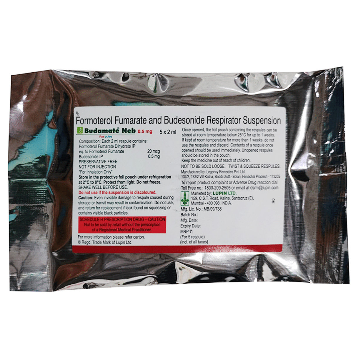 Buy Budamate Neb 0.5 mg Respules 5 x 2 ml Online