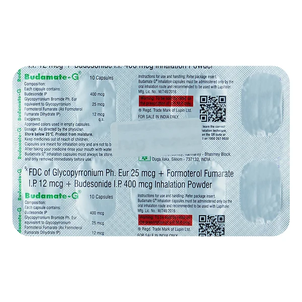 Budamate-G Inhalation Capsule 10's, Pack of 10 CapsuleS