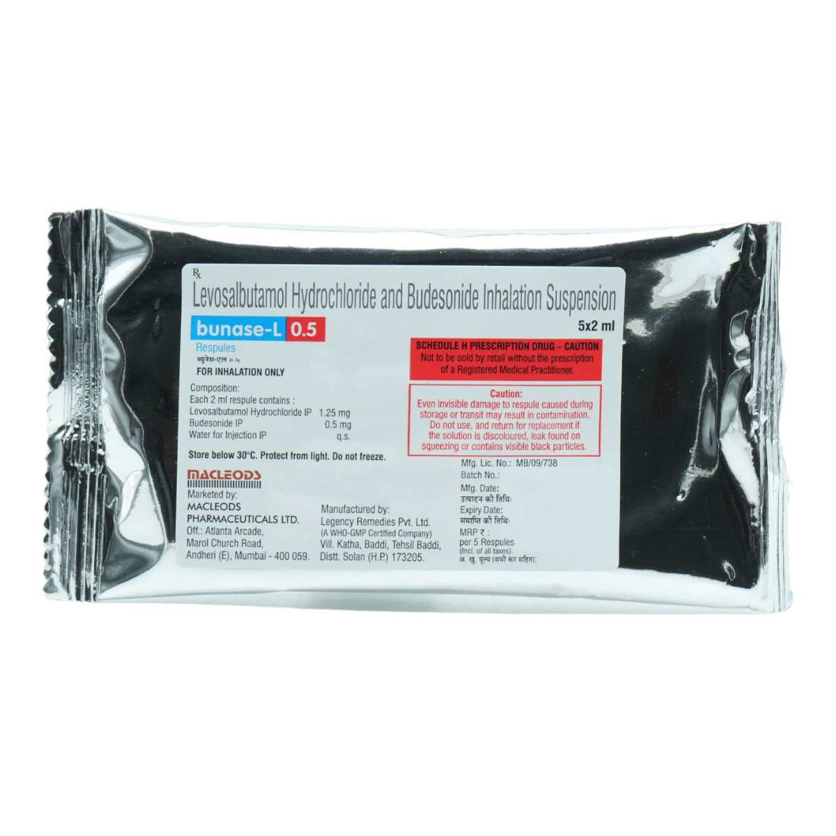 Buy Bunase-L 0.5 mg Respule 5 x 2 ml Online