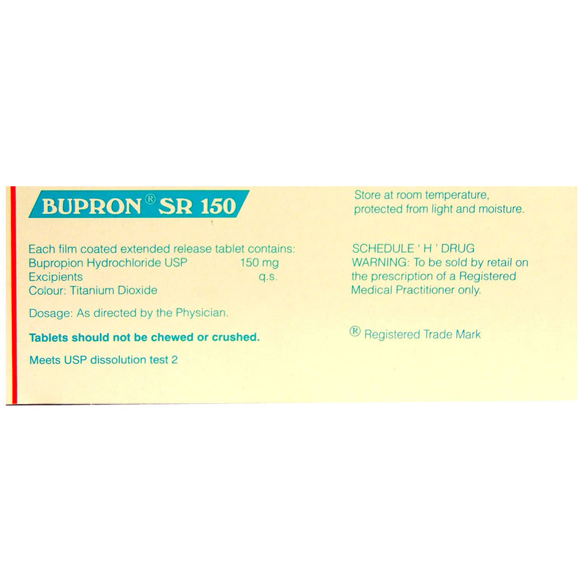 Bupron SR 150 Tablet 10's, Pack of 10 TABLETS Bupron SR 150 Tablet 10's, Pack of 10 TABLETS