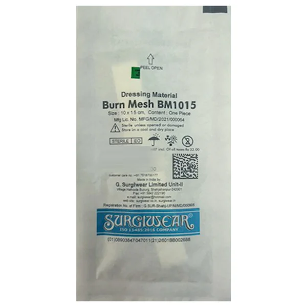 Surgiwear Burn Mesh Dressing 10X15Cm Bm1015, 1 Count