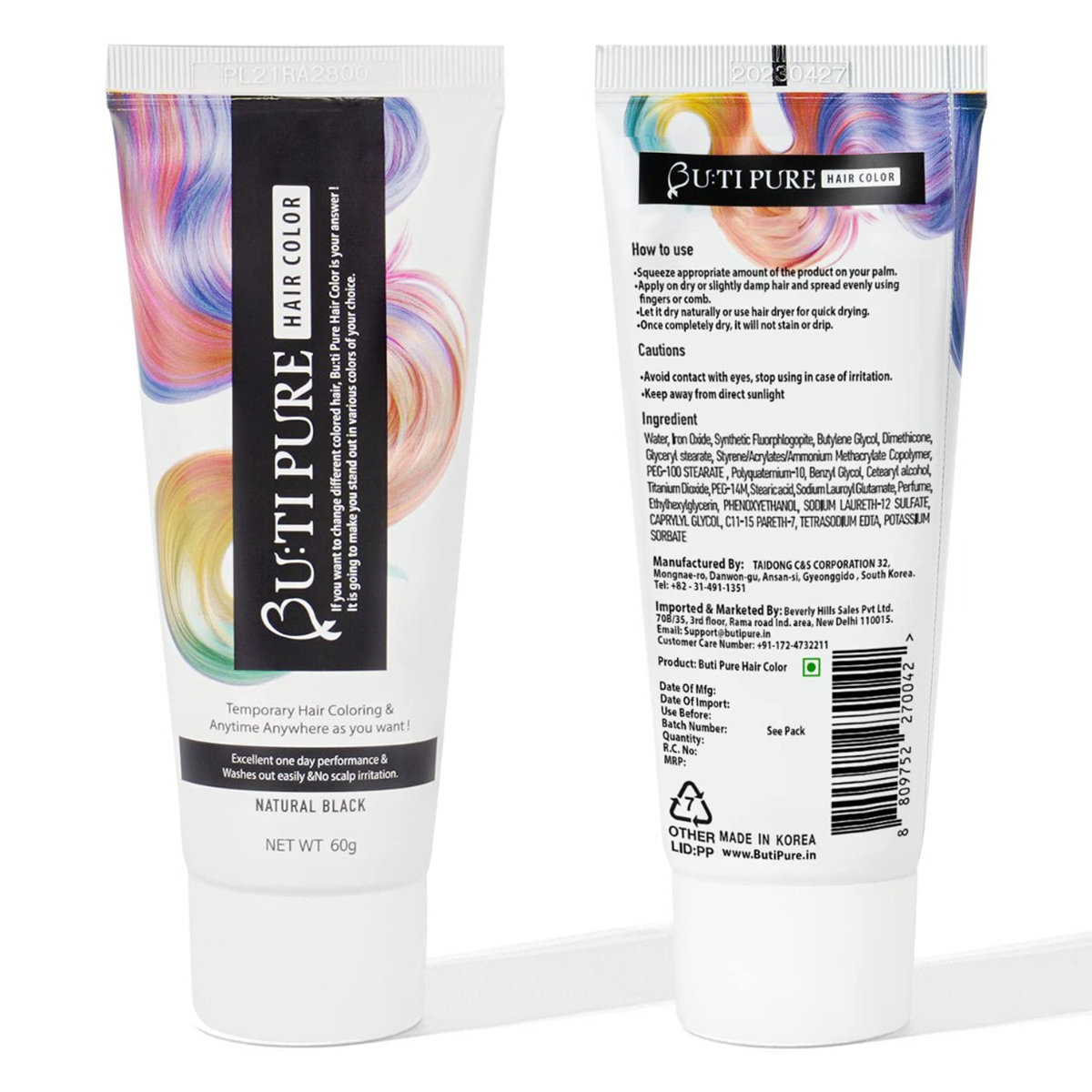 Butipure Natural Black Hair Colour, 60 gm, Pack of 1 Butipure Natural Black Hair Colour, 60 gm, Pack of 1