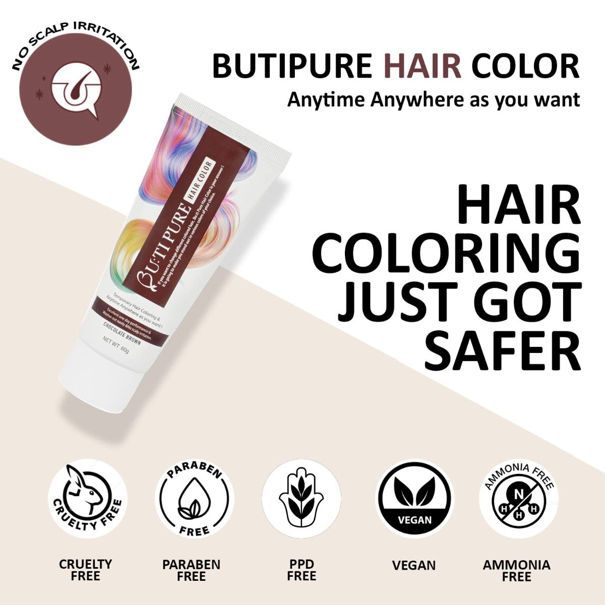Butipure Chocolate Brown Hair Colour, 60 gm, Pack of 1 Butipure Chocolate Brown Hair Colour, 60 gm, Pack of 1