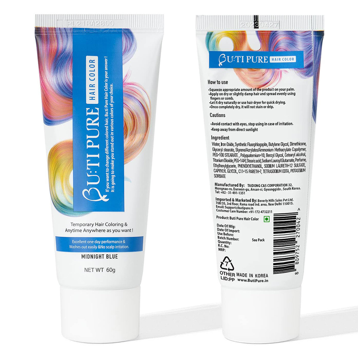 Butipure Midnight Blue Hair Colour, 60 gm, Pack of 1 Butipure Midnight Blue Hair Colour, 60 gm, Pack of 1
