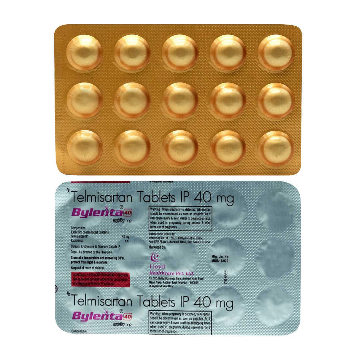 Bylenta 40 mg Tablet 15's, Pack of 15 TABLETS Bylenta 40 mg Tablet 15's, Pack of 15 TABLETS