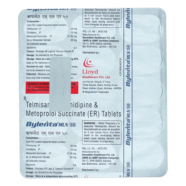 Bylenta MLN 50 Tablet 15's, Pack of 15 TabletS