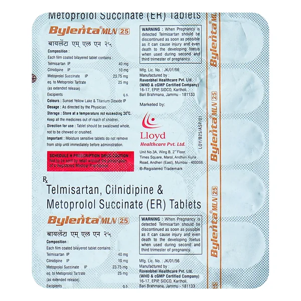 Bylenta MLN 10 mg/25 mg/40 mg Tablet 15's
