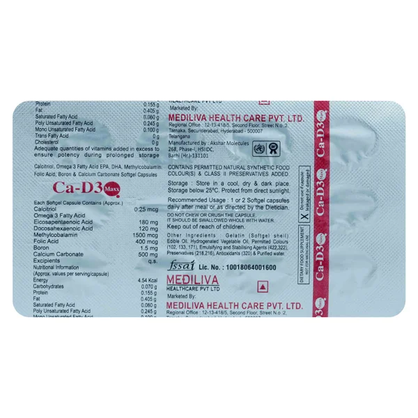 CA-D3 Maxx Softgel Capsule 10's, Pack of 10 CAPSULES