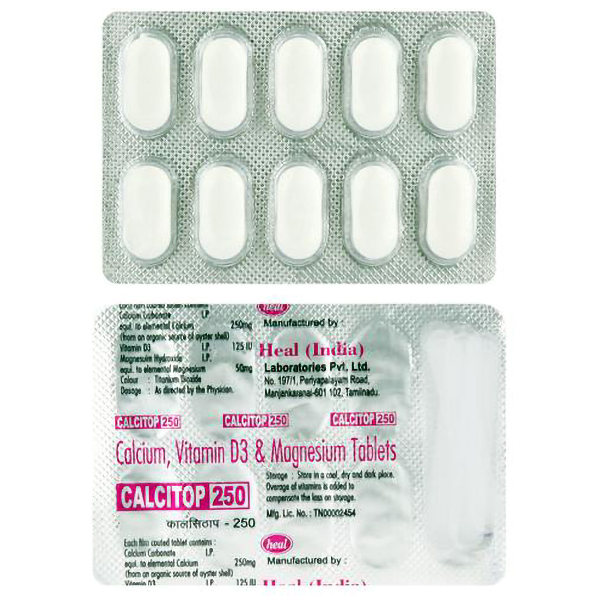 Buy Calcitop 250 Tablet 10's Online