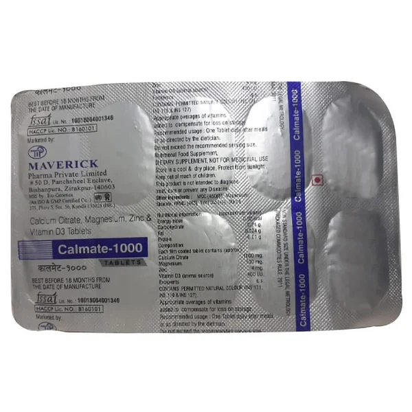 Calmate 1000 Tablet 10's, Pack of 10 TabletS